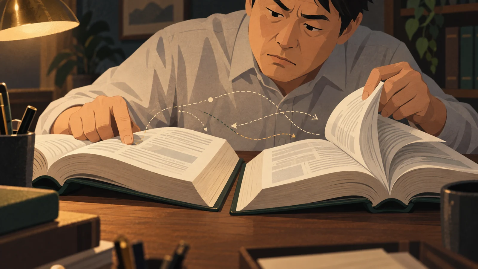 六法を行き来しながら条文を探す手元